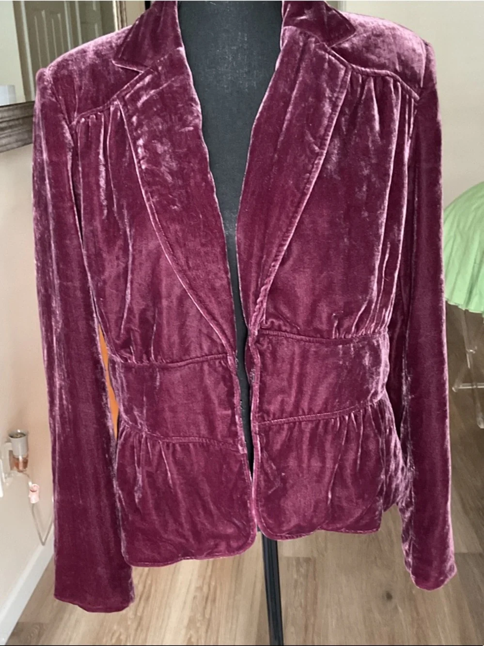 Apostrophe Velvet Blazer Jacket - Burgundy - Picture 1 of 5